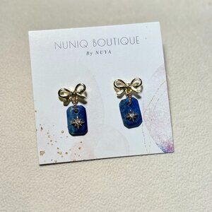Lapis Lazuli w/ Stars Stone Earrings